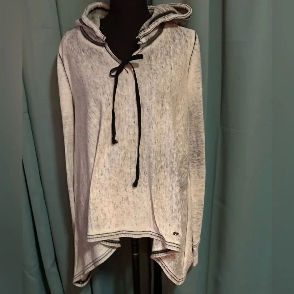 Juicy Couture acid washed asymmetrical hemline